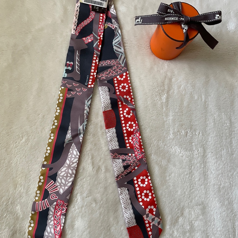Hermès Multicolor Silk Twilly Scarf